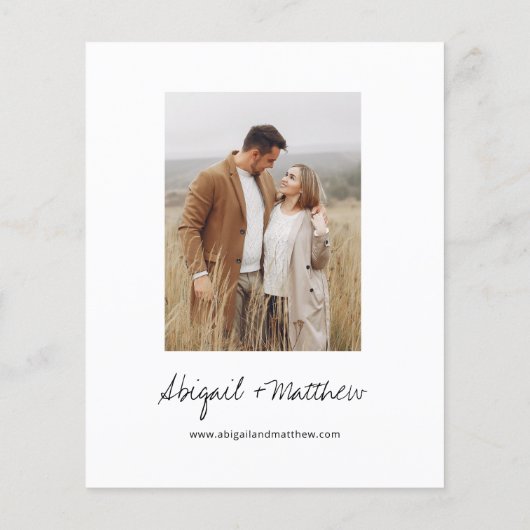 Papier Budget Boho noir blanc moderne Faire-part de maria (Dos)