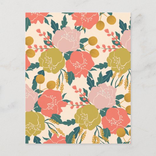 Papier Budget Boho Orange Botanique Faire-part de mariage (Dos)