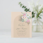 Papier Budget Boho Pampas Baby shower floral beige (Debout devant)