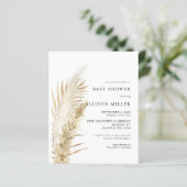 Papier Budget Boho Pampas Baby shower Invitation (Debout devant)