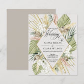 Papier BUDGET Boho Pampas Faire-part de mariage de gazon (Devant / Derrière)