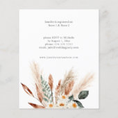 Papier Budget Boho Pampas & Floral 2 Fête des mariées (Dos)