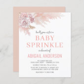 Papier Budget Boho Pampas Grass Baby Sprinkle Invitation (Devant / Derrière)