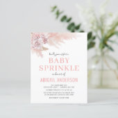Papier Budget Boho Pampas Grass Baby Sprinkle Invitation (Debout devant)