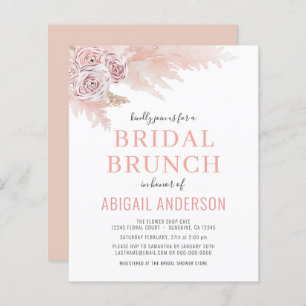 Papier Budget Boho Pampas Grass Bridal Brunch Invitation