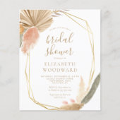 Papier Budget Boho Pampas Grass nuptiale de douche Invita (Devant)