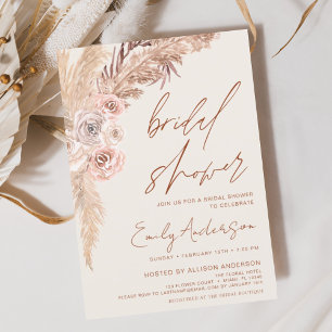 Papier Budget Boho Pampas Grass nuptiale de douche Invita