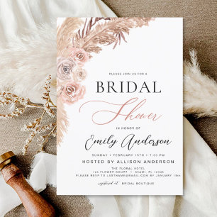 Papier Budget Boho Pampas Grass nuptiale de douche Invita