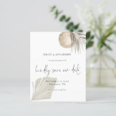 Papier Budget Boho Pampas Grass Script Enregistrer la dat (Debout devant)
