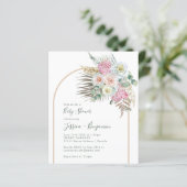 Papier Budget Boho Pampas Green Baby shower Floral (Debout devant)