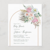 Papier Budget Boho Pampas Green Baby shower Floral (Devant)