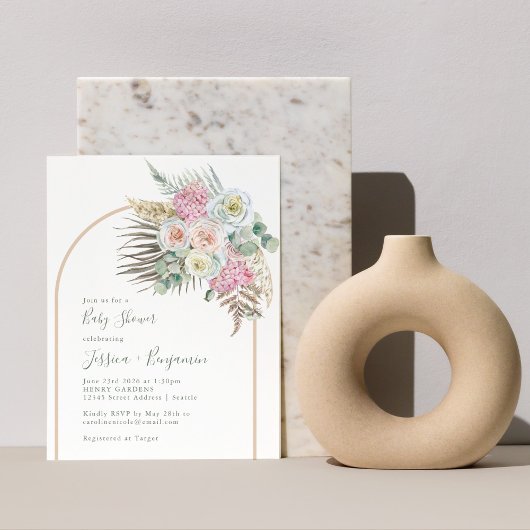 Papier Budget Boho Pampas Green Baby shower Floral