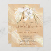 Papier Budget boho pampas herbe nuptiale invitation douch (Devant / Derrière)