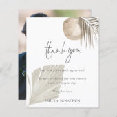 Papier Budget Boho Pampas Photo Mariage Merci (Devant / Derrière)