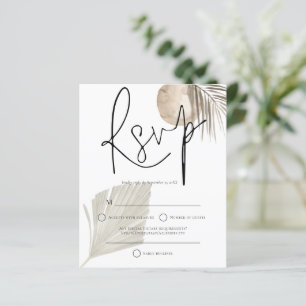 Papier Budget Boho Pampas Ventilateur Grass Mariage RSVP