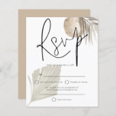 Papier Budget Boho Pampas Ventilateur Grass Mariage RSVP (Devant / Derrière)
