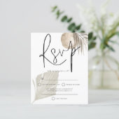 Papier Budget Boho Pampas Ventilateur Grass Mariage RSVP (Debout devant)