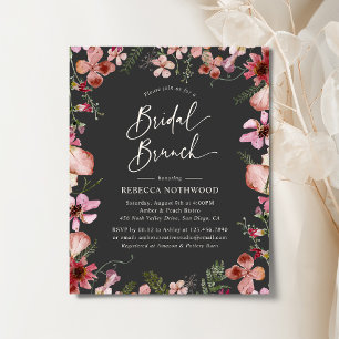 Papier Budget Boho Peach Grey Bridal Brunch Invitation