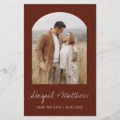 Papier Budget Boho Photo Arch Enregistrer La Date Invitat (Devant)
