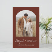 Papier Budget Boho Photo Arch Enregistrer La Date Invitat (Debout devant)