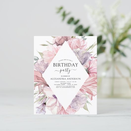 Papier Budget Boho Purple N'Importe Quel Âge Anniversaire (Debout devant)