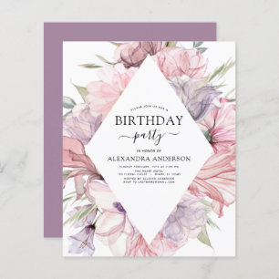 Papier Budget Boho Purple N'Importe Quel Âge Anniversaire