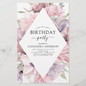 Papier Budget Boho Purple N'Importe Quel Âge Anniversaire (Devant)