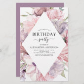 Papier Budget Boho Purple N'Importe Quel Âge Anniversaire (Devant / Derrière)