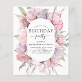 Papier Budget Boho Purple N'Importe Quel Âge Anniversaire (Devant)