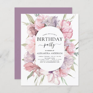 Papier Budget Boho Purple N'Importe Quel Âge Anniversaire