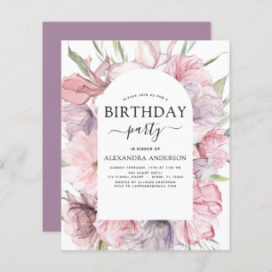 Papier Budget Boho Purple N'Importe Quel Âge Anniversaire