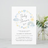 Papier Budget Boho Rainbow Baby Boy Shower Invitation (Debout devant)