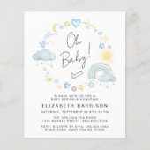 Papier Budget Boho Rainbow Baby Boy Sprinkle Invitation (Devant)