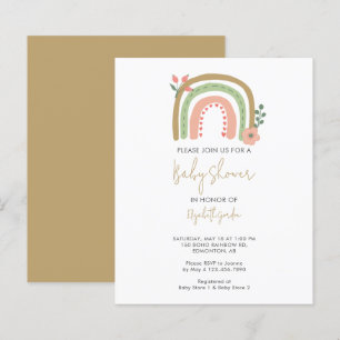 Papier Budget Boho Rainbow Baby shower Fleurs Terre