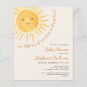 Papier Budget Boho Ray Of Sunshine Baby shower Invitation (Devant)
