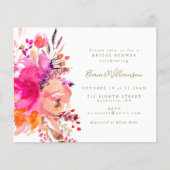 Papier Budget Boho rose Floral Bridal Shower Invitation (Devant)