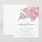 Papier Budget Boho Rose Florals Répétition Dîner Invitati (Devant / Derrière)