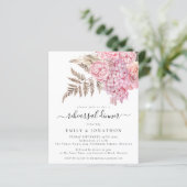 Papier Budget Boho Rose Florals Répétition Dîner Invitati (Debout devant)