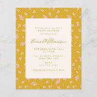 Budget Boho rose jaune Baby shower floral