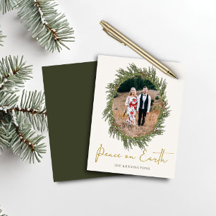 Papier Budget Boho Russe Noël Wreath Holiday Photo