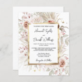 Papier Budget Boho Rustic Floral Faire-part de mariage (Devant / Derrière)