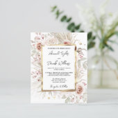 Papier Budget Boho Rustic Floral Faire-part de mariage (Debout devant)