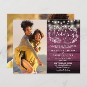 Papier Budget Boho Rustic Lights 2 Photo Mariage Invitati