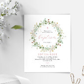 Papier Budget Boho Rustique Fleurs sauvages Baptême Invit