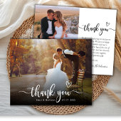 Papier Budget Boho Script Coeur 2 Mariage photo Merci