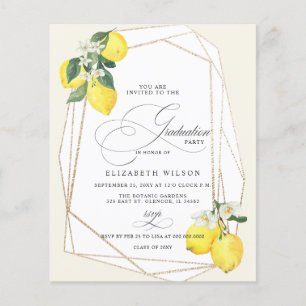 Papier Budget Boho Script Lemon Summer Photo Graduation