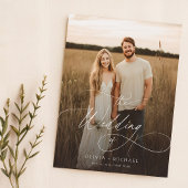 Papier Budget Boho Script Rustic Photo Wedding Invite