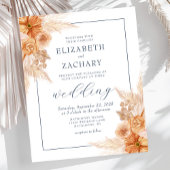 Papier Budget Boho séché Floral Navy Blue Wedding Invitat