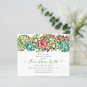 Papier Budget Boho Succulente Invitation à la douche nupt (Debout devant)