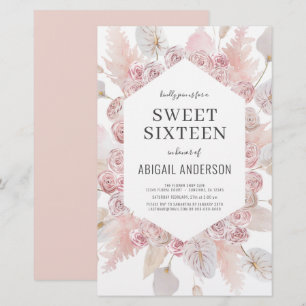 Papier Budget Boho Sweet sixteen Invitation moderne